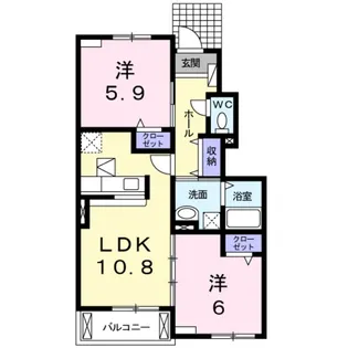 ベル・ラフレシ−ルA【1階】の間取り