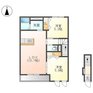 Masuemon Ⅱ番館【2階】の間取り