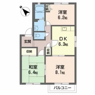 フレグランス・ヴィラA棟【2階】の間取り