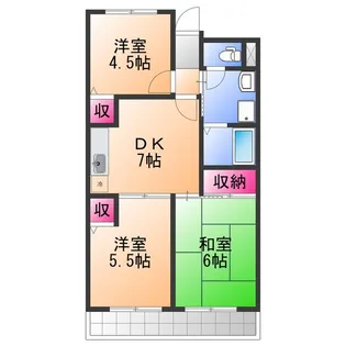 ジョイフル久米田【4階】の間取り