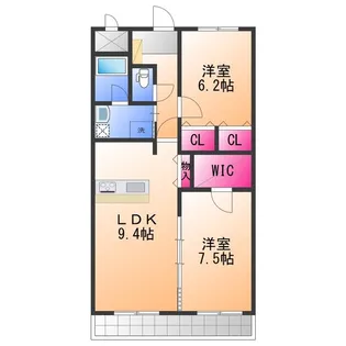 ベルナードサーモス【3階】の間取り