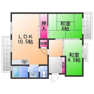 フラワリータウン二色の浜【4階】の間取り
