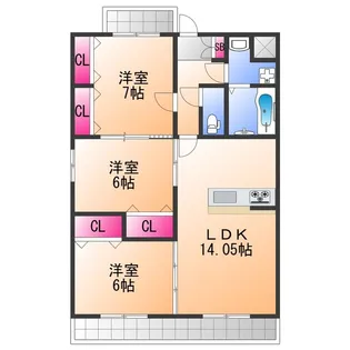 レーヴメゾン羽衣【2階】の間取り