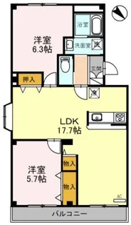 コスモ二色浜Ⅲ【2階】の間取り
