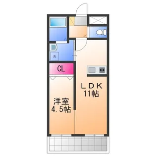 ルミー羽倉崎【2階】の間取り
