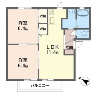 ガ-デンハイツ古谷 D棟【2階】の間取り