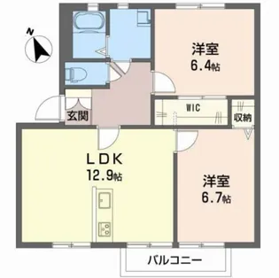 ボンリビェール吉田 A棟【2階】の間取り