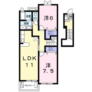 ヴィラプルメリア【2階】の間取り