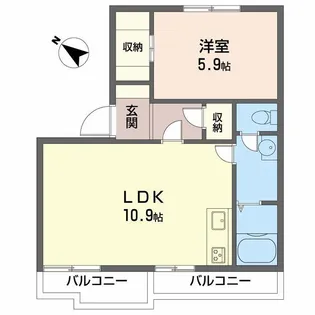 坂の久保ハイツ A棟【2階】の間取り