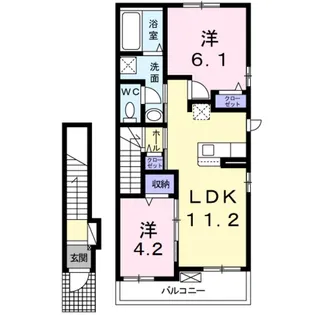 アクラス岸和田【2階】の間取り