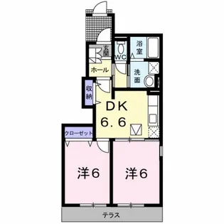 ブライトヒルズB【1階】の間取り