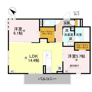 ブランノワール日根野【2階】の間取り