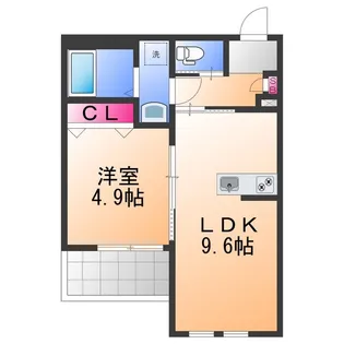 ジーメゾン岸和田上町【1階】の間取り