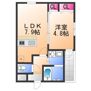 フジパレス高石千代田Ⅰ番館【1階】の間取り