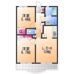 グリーンパーク樽井【1階】の間取り
