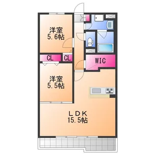EXCEL COURT 二色の浜【1階】の間取り