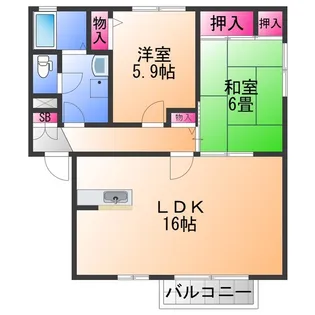 ハイツ サンモ−ル A【1階】の間取り