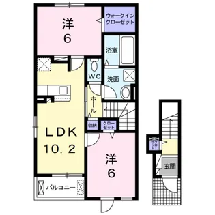 プリムローズ二色 Ⅲ【2階】の間取り
