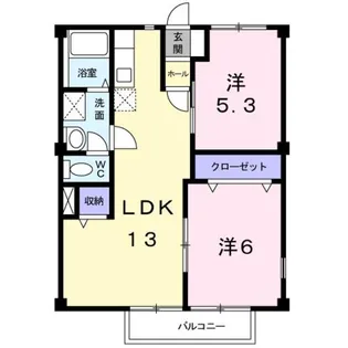 ハイツ柿花【2階】の間取り
