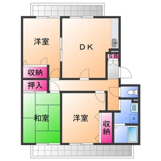 オリーブ泉ヶ丘Ⅱ A棟【3階】の間取り