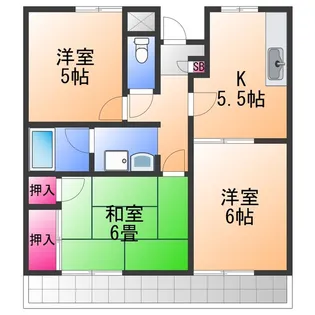 ベルメゾン上松【2階】の間取り