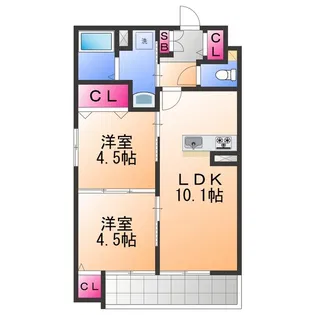 One Kishiwada【1階】の間取り