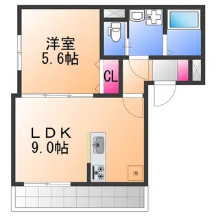 One Kishiwada【1階】の間取り