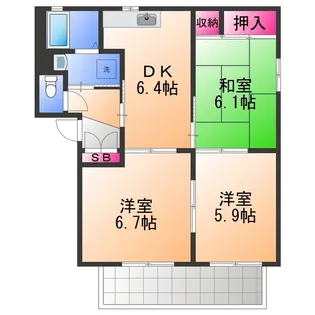 バリュージュ新家A【1階】の間取り