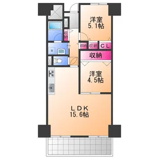 ファミール南大阪【2階】の間取り