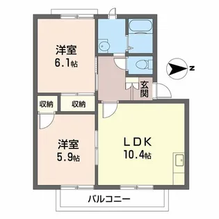 フローラ桜ケ丘 A棟【2階】の間取り