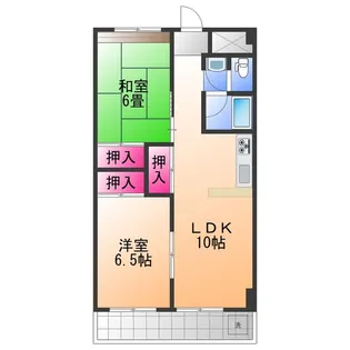 第一磯屋敷マンション【1階】の間取り