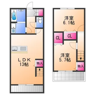 アゼーヒル【2階】の間取り