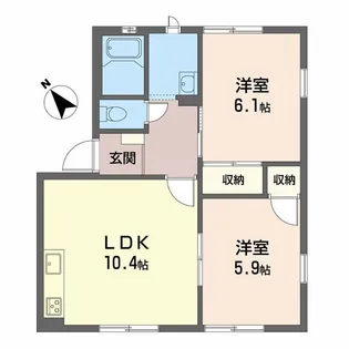 スカイハイツ植田B【1階】の間取り
