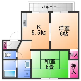 カーサHANBEI【2階】の間取り
