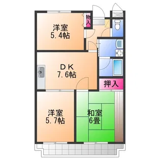 オリーブ阪南【4階】の間取り