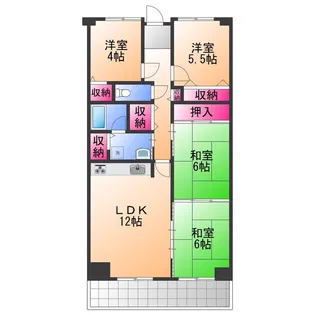 岸和田コーポラス【6階】の間取り