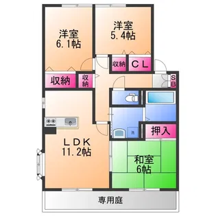 セジュール藤原 B棟【1階】の間取り