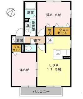 グランミール B棟【2階】の間取り