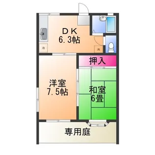 パークサイド津久野【1階】の間取り