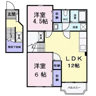 ハピネスワン【2階】の間取り