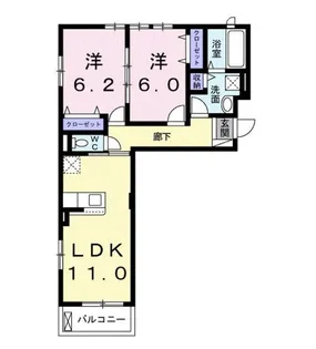 シャルール メゾン Ⅱ【2階】の間取り