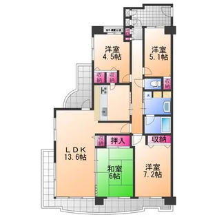 ルネ・ヒューマンガーデン和泉【5階】の間取り