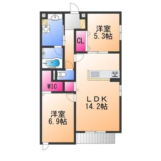 SunSky鳳西町【1階】の間取り