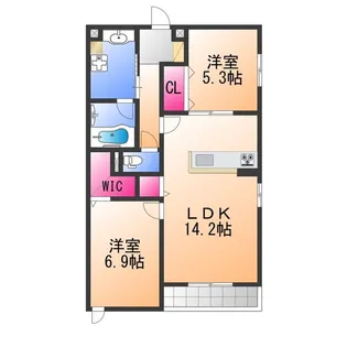 SunSky鳳西町【3階】の間取り