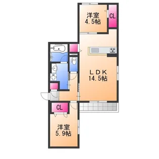 SunSky鳳西町【3階】の間取り