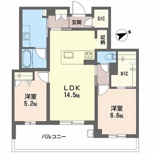アルテーヌ浜寺元町【3階】の間取り