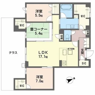 アルテーヌ浜寺元町【1階】の間取り