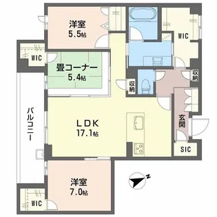 アルテーヌ浜寺元町【2階】の間取り