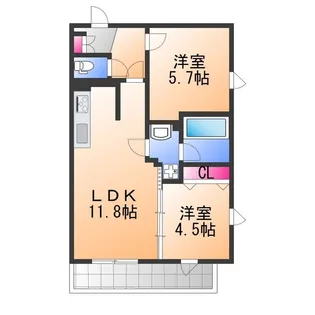 プレステージ14番館【5階】の間取り