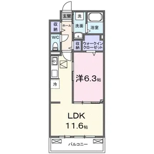 ポムドパン北花田【3階】の間取り